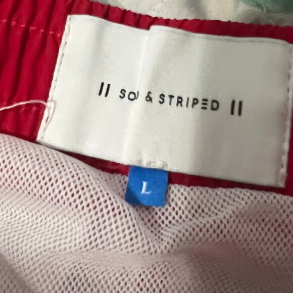 Solid & Striped Swim Trunks Large Red White Blue Patriotic USA - Picture 4 of 4